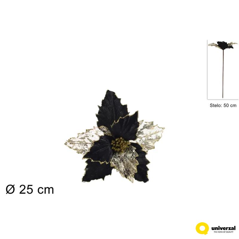 CVET DEKORATIVNI ZVEZDA 50CM ZLATNO-CRNA BA000403 