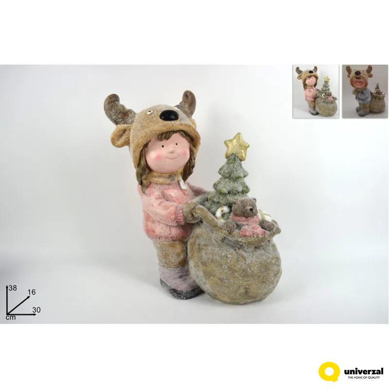 NOVOGODIŠNJA FIGURA DEVOJČICA SA JELKOM GI009915 