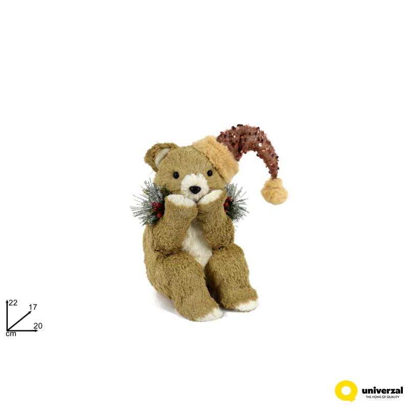 FIGURA NOVOGODIŠNJA MEDA SA KAPOM 22CM MI008121A 