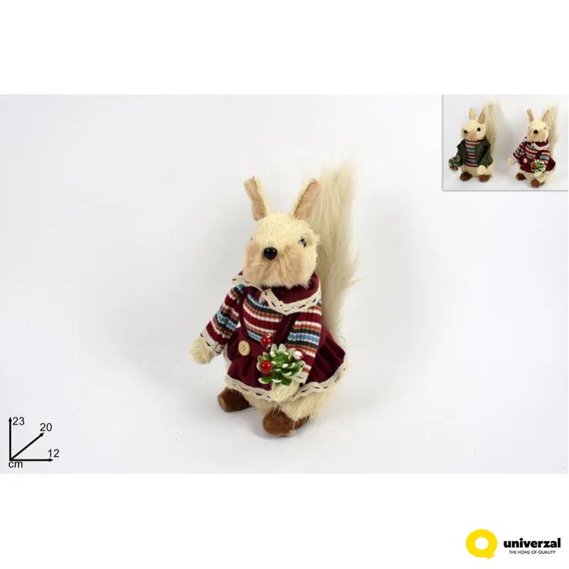 NOVOGODIŠNJA FIGURA VEVERICA U DŽEMPERU 23CM MI008252 