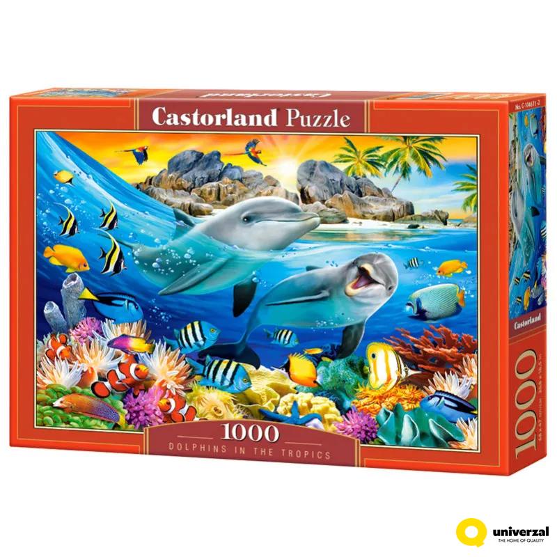 PUZZLE 1000 DELOVA C-104611-2 DOLPHINS IN THE TROPICS CASTORLAND 
