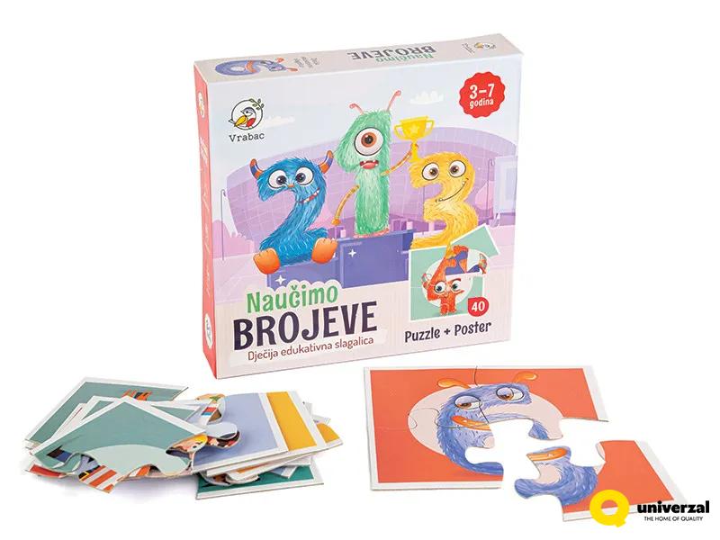 PUZZLE 40 DELOVA UČIMO BROJEVE VRABAC 