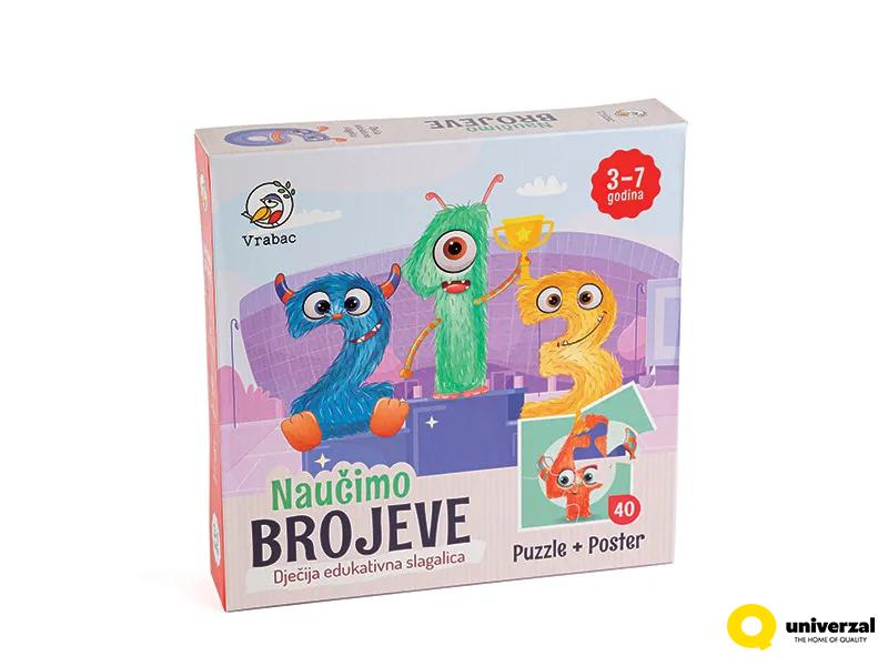 PUZZLE 40 DELOVA UČIMO BROJEVE VRABAC 