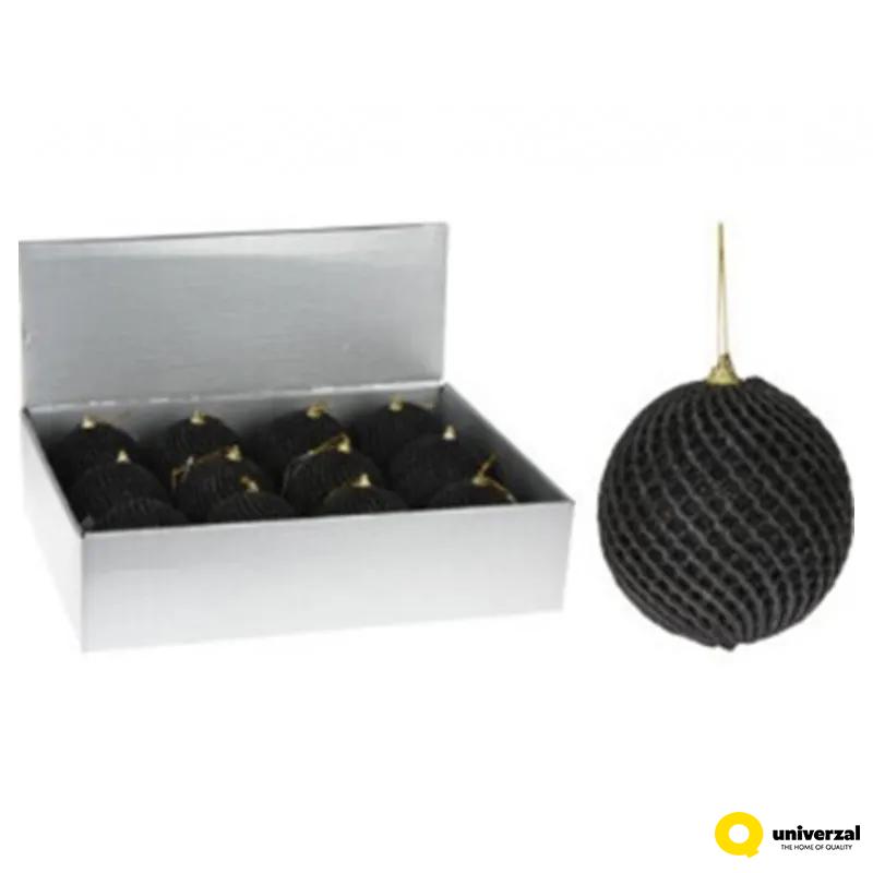 KUGLA NOVOGODIŠNJA 10CM GLITER BLACK CAA126930 