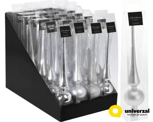 NOVOGODIŠNJI UKRAS VRH ZA JELKU 27.5CM SILVER CAN208210 