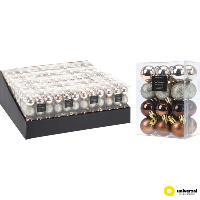 KUGLA NOVOGODIŠNJA 3CM 24/1 SET AMBER CAN216520 