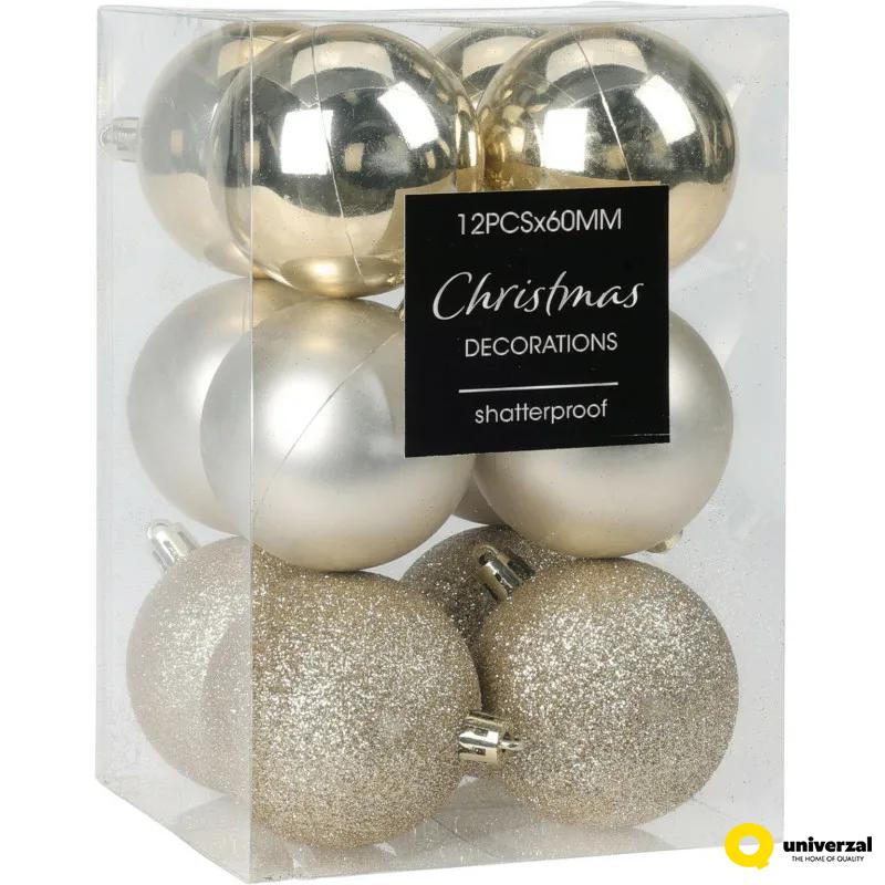 KUGLA NOVOGODIŠNJA 6CM 12/1 SET STAR LIGHT CAN218090 