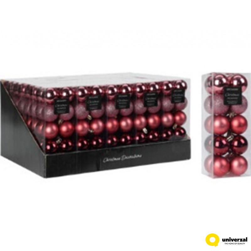 KUGLA NOVOGODIŠNJA 4CM 20/1 SET PINK CAN223520 