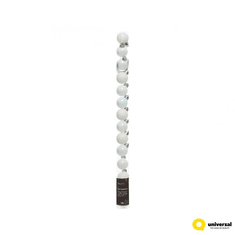 KUGLA NOVOGODIŠNJA 14/1 3CM BELA IRIS 020461 