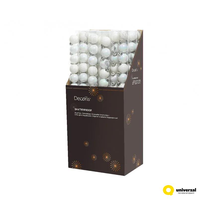 KUGLA NOVOGODIŠNJA 14/1 3CM BELA IRIS 020461 