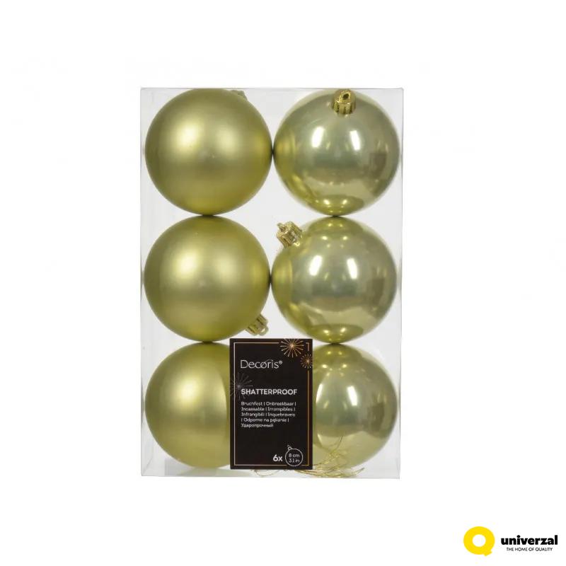 KUGLA NOVOGODIŠNJA 8CM 6/1 PISTACHIO 022126 