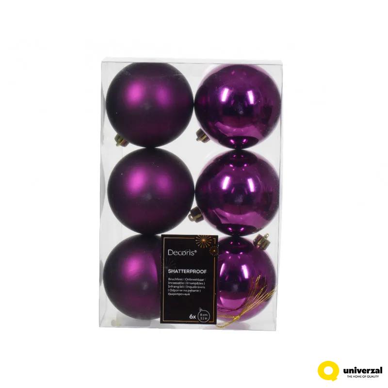 KUGLA NOVOGODIŠNJA 8CM 6/1 VIOLET 022135 