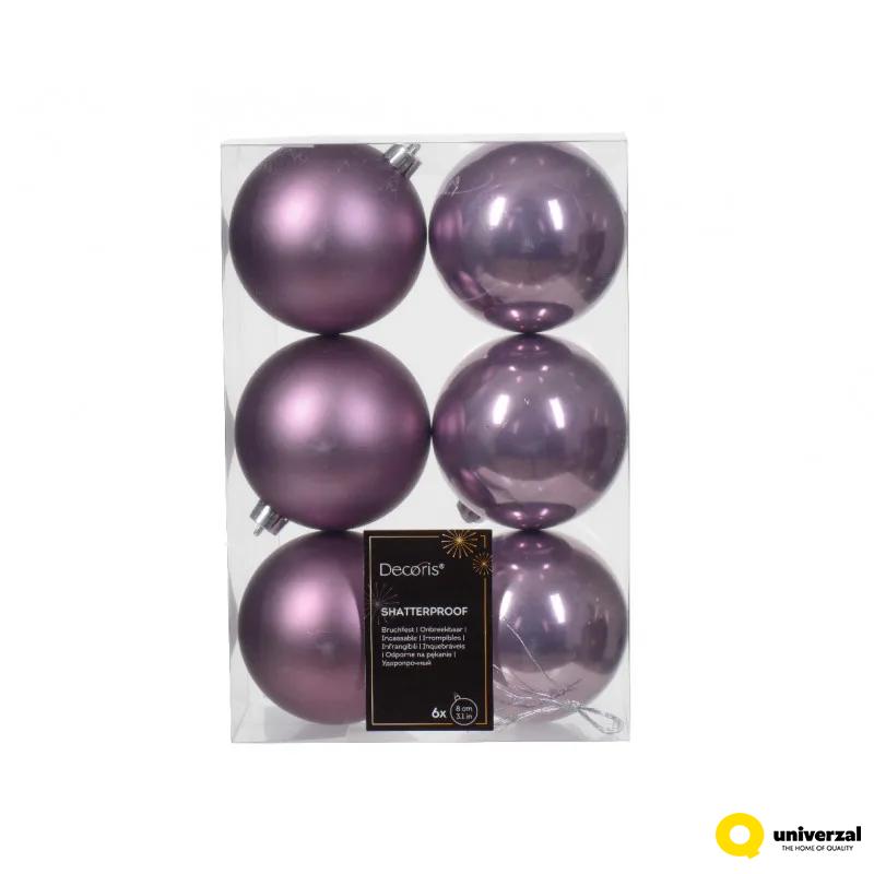 KUGLA NOVOGODIŠNJA 8CM 6/1 LILA 022136 