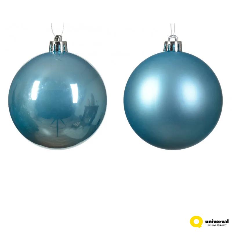 KUGLA NOVOGODIŠNJA 8CM 6/1 PLAVA SVETLO 022141 