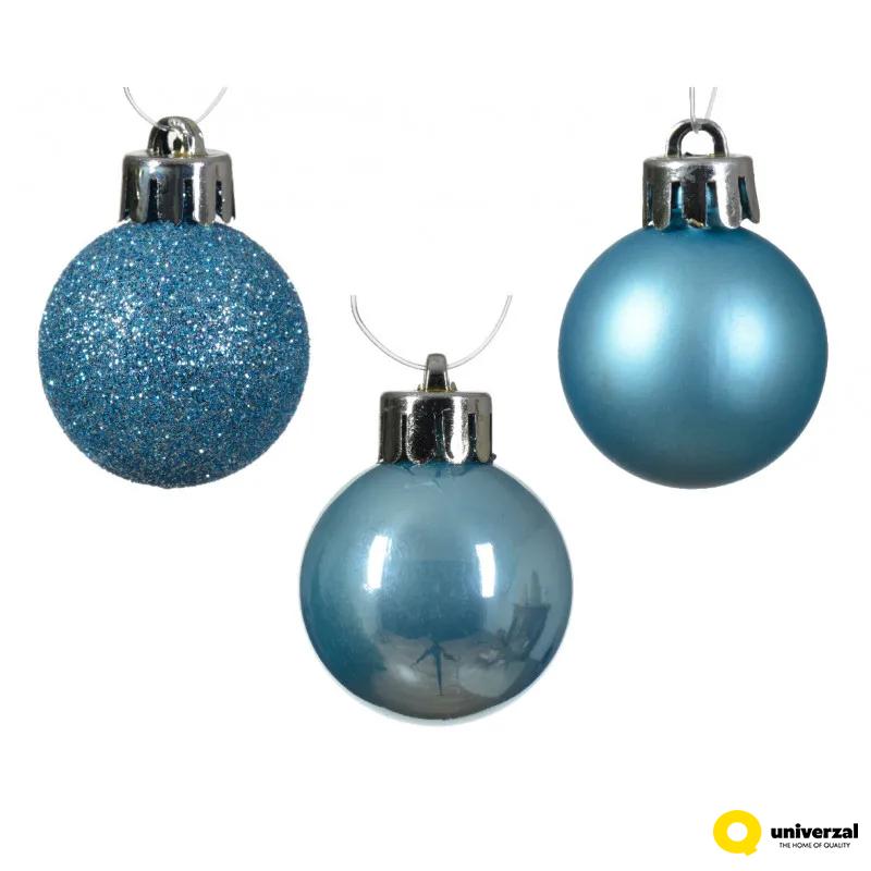 KUGLA NOVOGODIŠNJA 3CM 14/1 PLAVA SVETLO 022609 