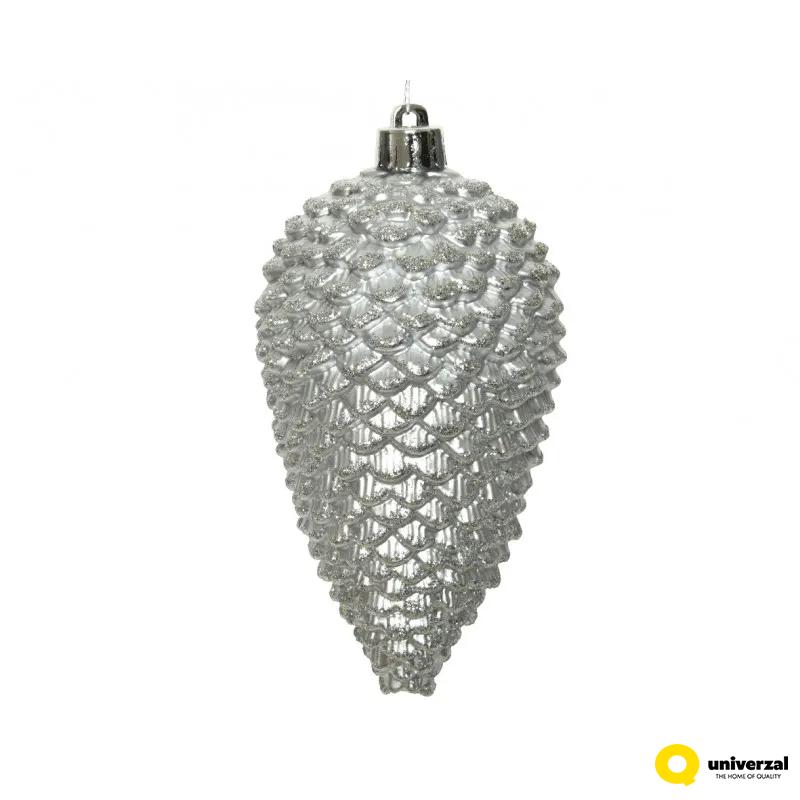 NOVOGODIŠNJI UKRAS ŠIŠARKA 12CM 4/1 SREBRNA 028521 