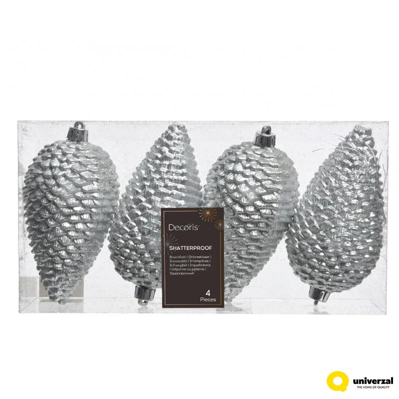 NOVOGODIŠNJI UKRAS ŠIŠARKA 12CM 4/1 SREBRNA 028521 