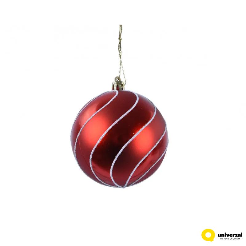 KUGLA NOVOGODIŠNJA 8CM CRVENA 029444 
