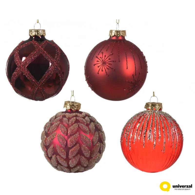 KUGLA NOVOGODIŠNJA 8CM CRVENA 062621 