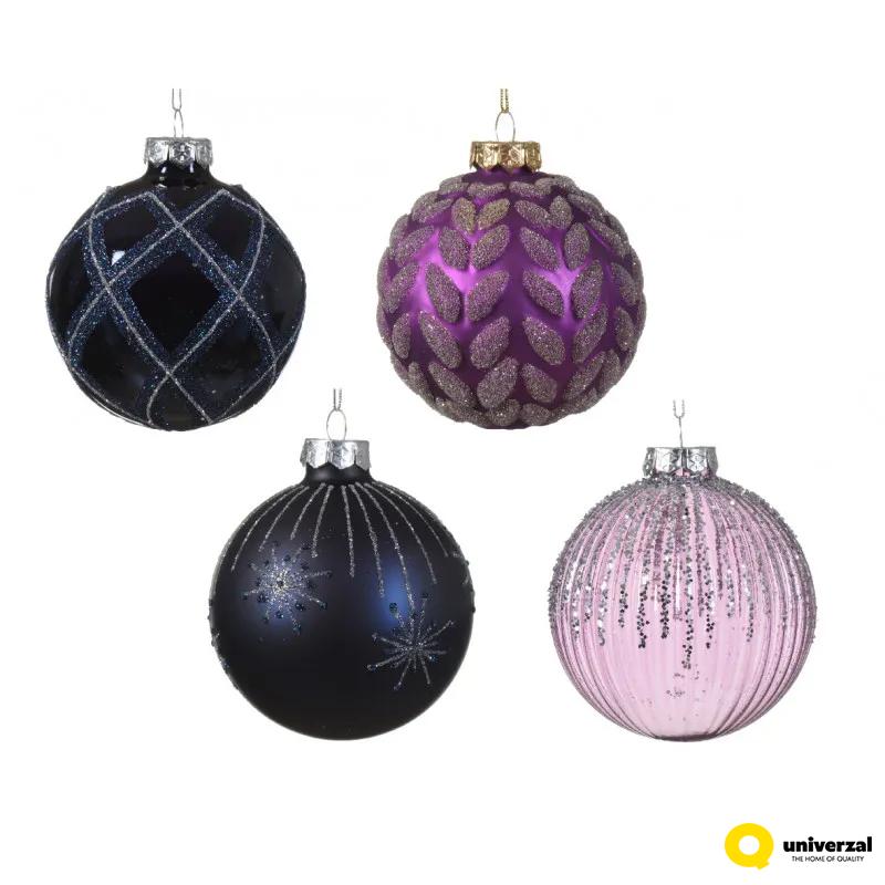 KUGLA NOVOGODIŠNJA 8CM PURPLE 062639 