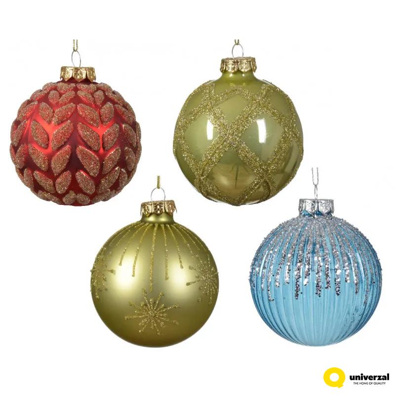KUGLA NOVOGODIŠNJA 8CM MIX 062640 