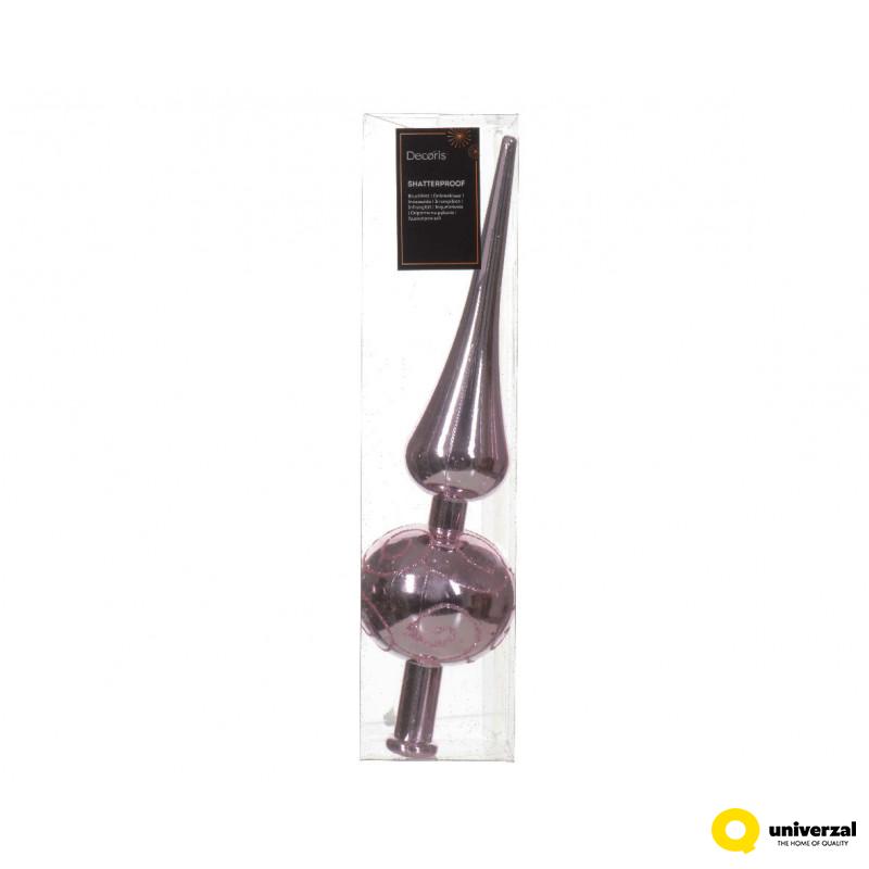 NOVOGODIŠNJI UKRAS VRH ZA JELKU 23CM PINK 024742 