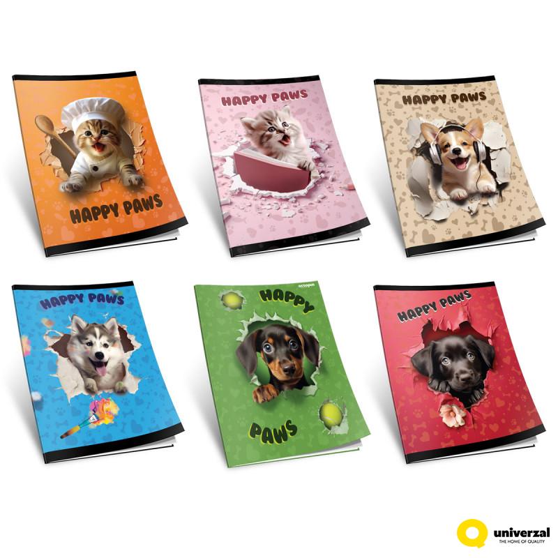 SVESKA A4 DIKTO 52L HAPPY PAWS 80g OCTOPUS UNL-2152 