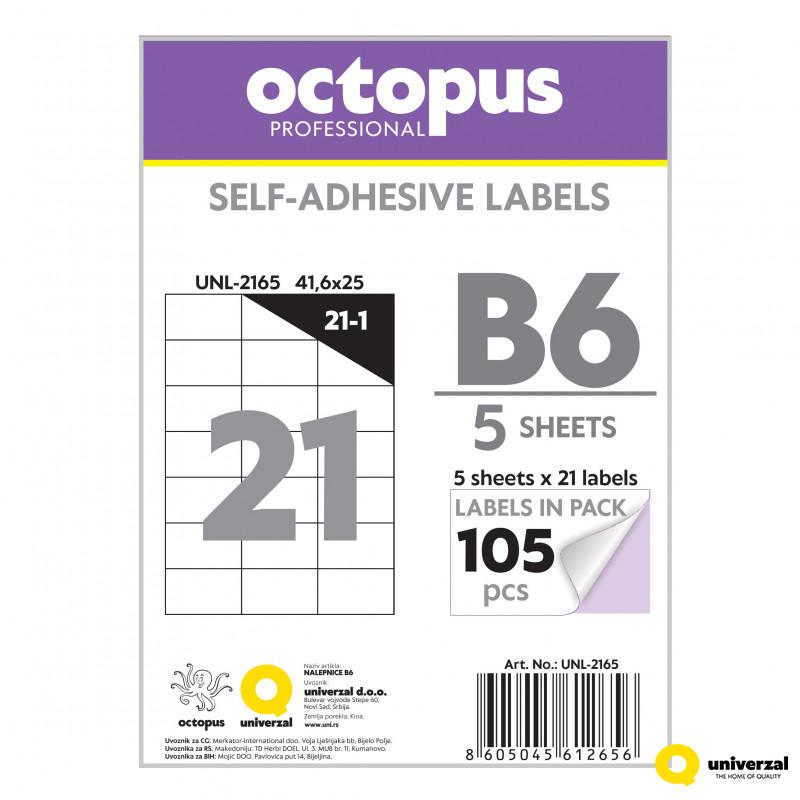 NALEPNICE B6 41.6X25mm 21 NALEPNICA NA LISTU OCTOPUS UNL-2165 