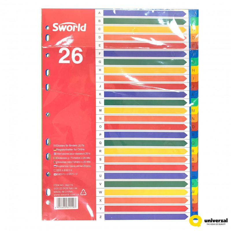 KARTON PREGRADNI FOLIJA A4 A-Z SWORLD IN4119 