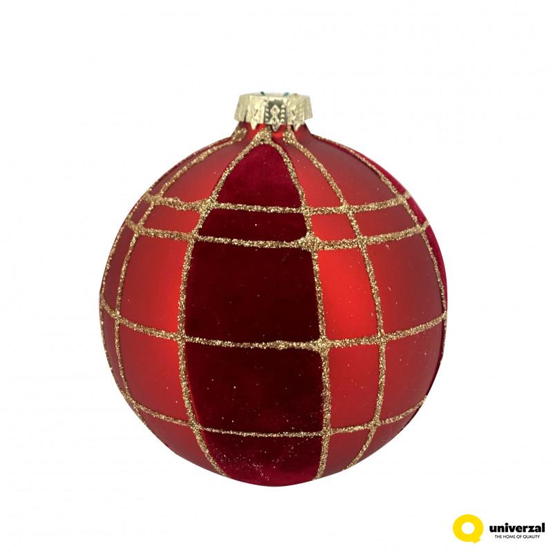 KUGLA NOVOGODIŠNJA STAKLENA 8CM UNL-10001 