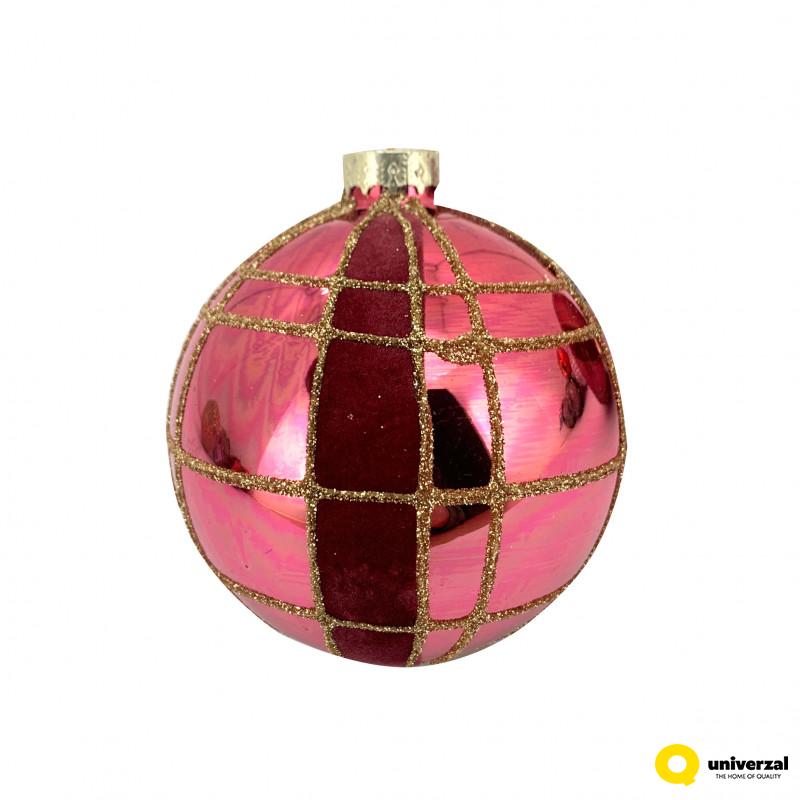 KUGLA NOVOGODIŠNJA STAKLENA 8CM UNL-10002 