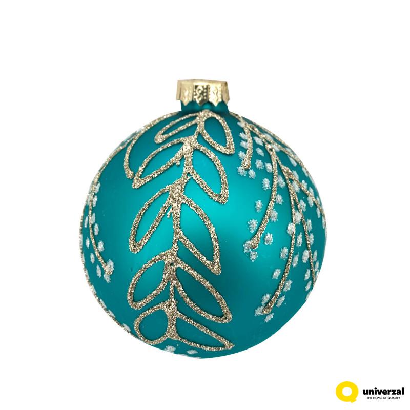 KUGLA NOVOGODIŠNJA STAKLENA 8CM UNL-10004 