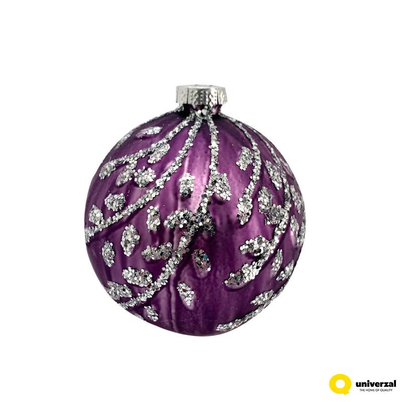 KUGLA NOVOGODIŠNJA STAKLENA 8CM UNL-10005 