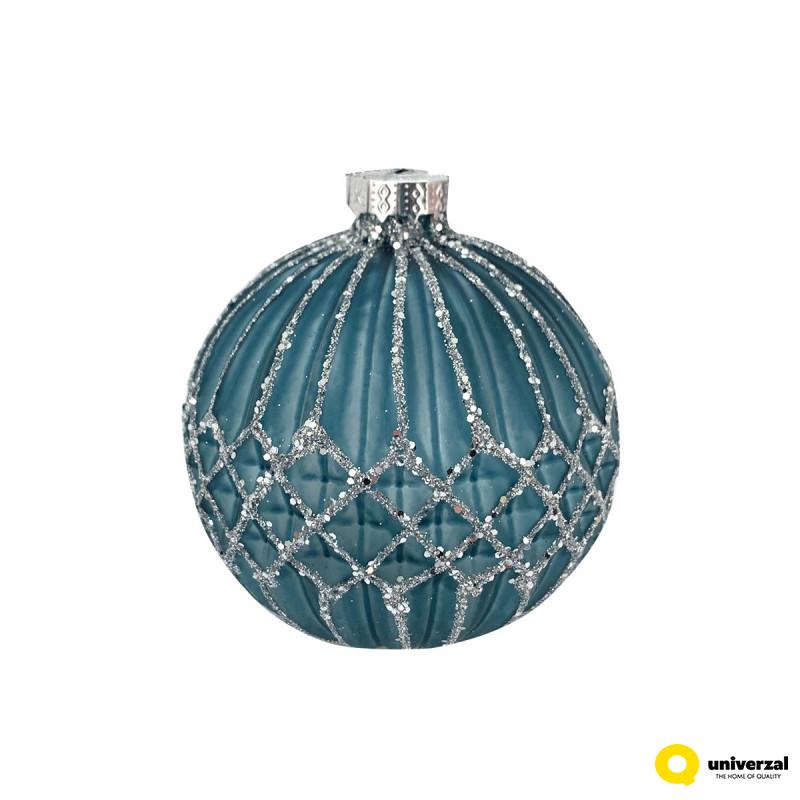 KUGLA NOVOGODIŠNJA STAKLENA 8CM UNL-10007 