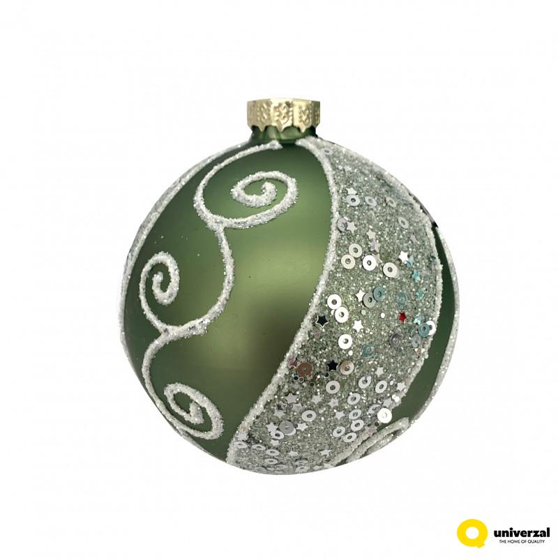 KUGLA NOVOGODIŠNJA STAKLENA 8CM UNL-10008 