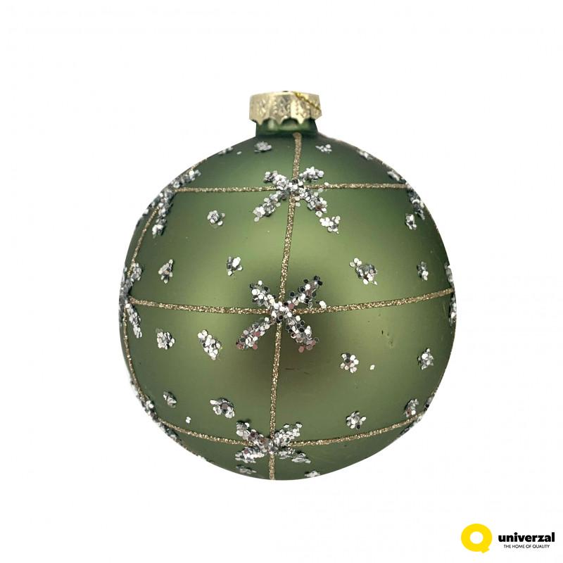 KUGLA NOVOGODIŠNJA STAKLENA 8CM UNL-10009 