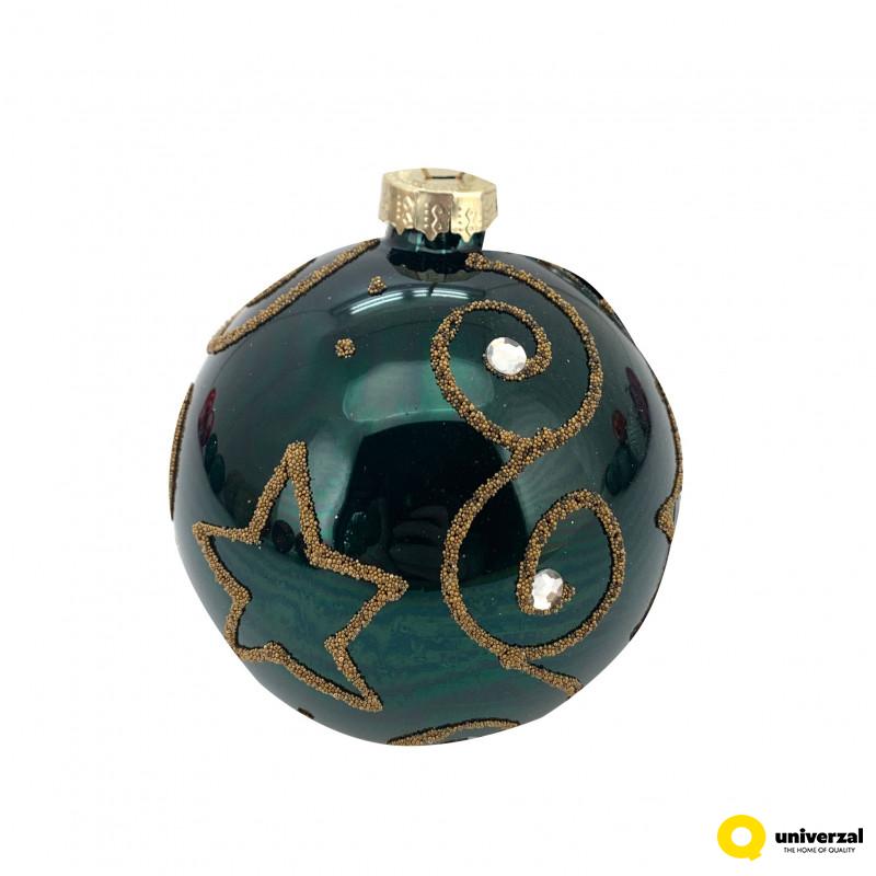 KUGLA NOVOGODIŠNJA STAKLENA 8CM UNL-10010 