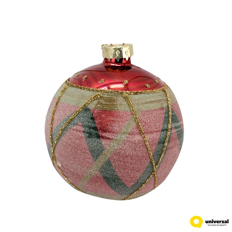 KUGLA NOVOGODIŠNJA STAKLENA 8CM UNL-10017 