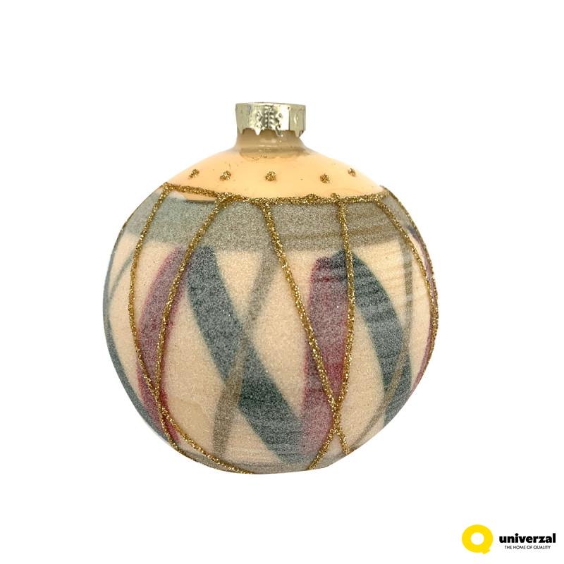 KUGLA NOVOGODIŠNJA STAKLENA 8CM UNL-10017 