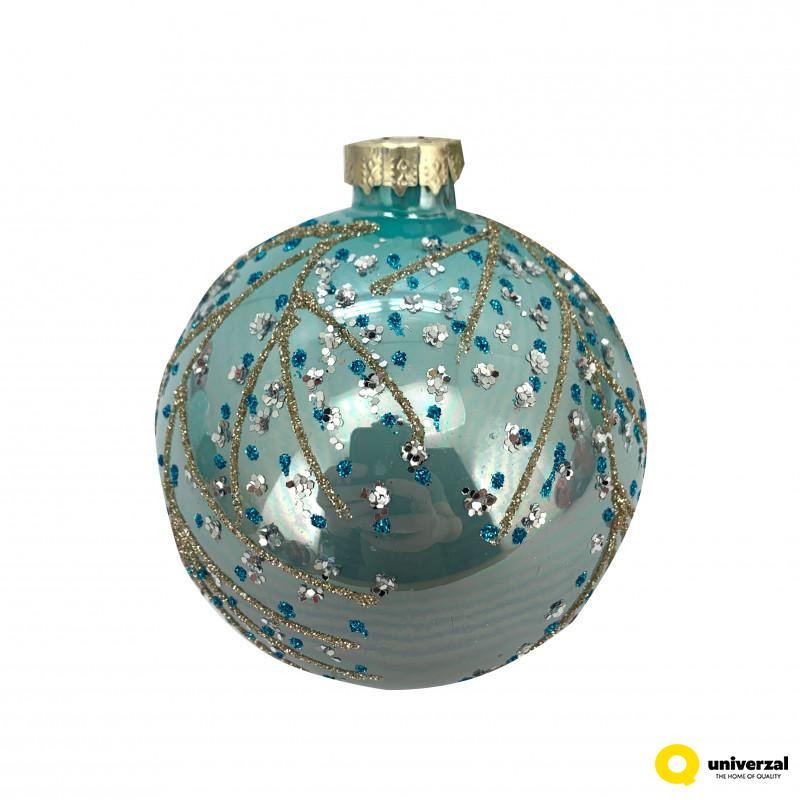 KUGLA NOVOGODIŠNJA STAKLENA 8CM UNL-10025 