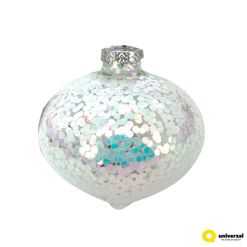 KUGLA NOVOGODIŠNJA STAKLENA 8CM UNL-10038 