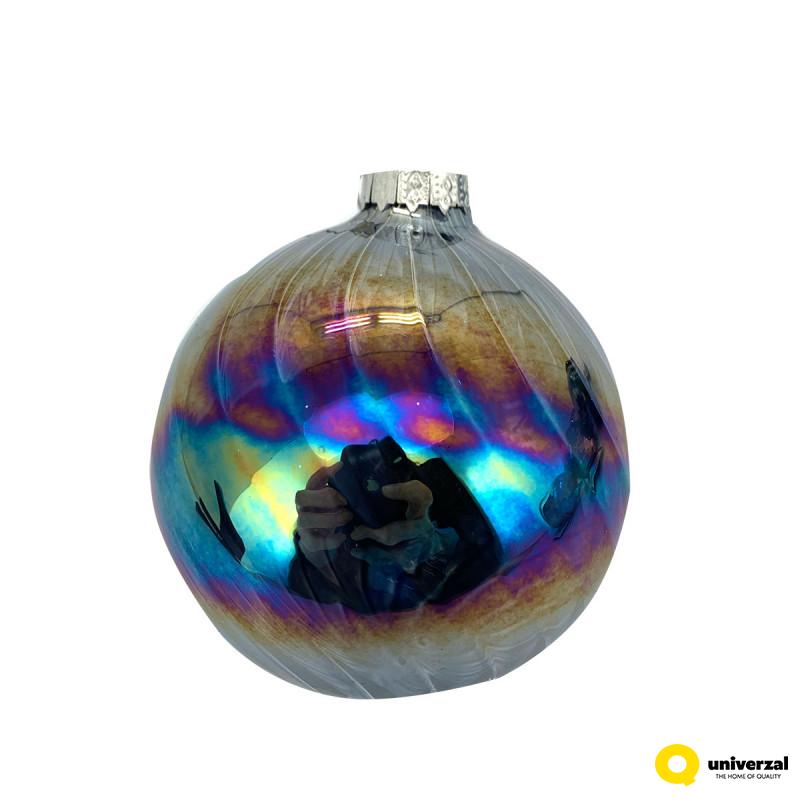 KUGLA NOVOGODIŠNJA STAKLENA 8CM UNL-10039 