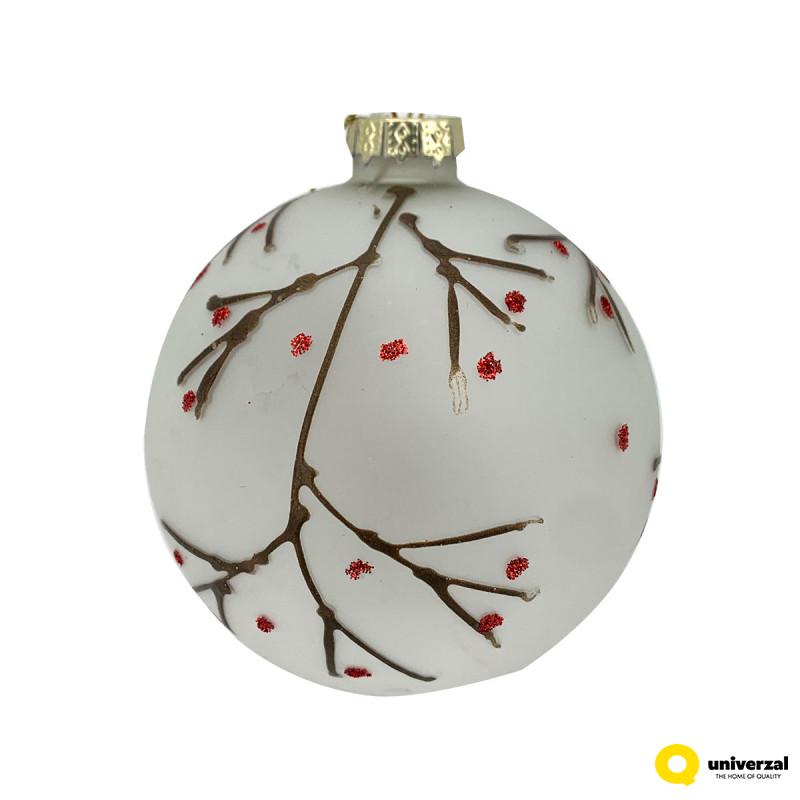 KUGLA NOVOGODIŠNJA STAKLENA 8CM UNL-10045 