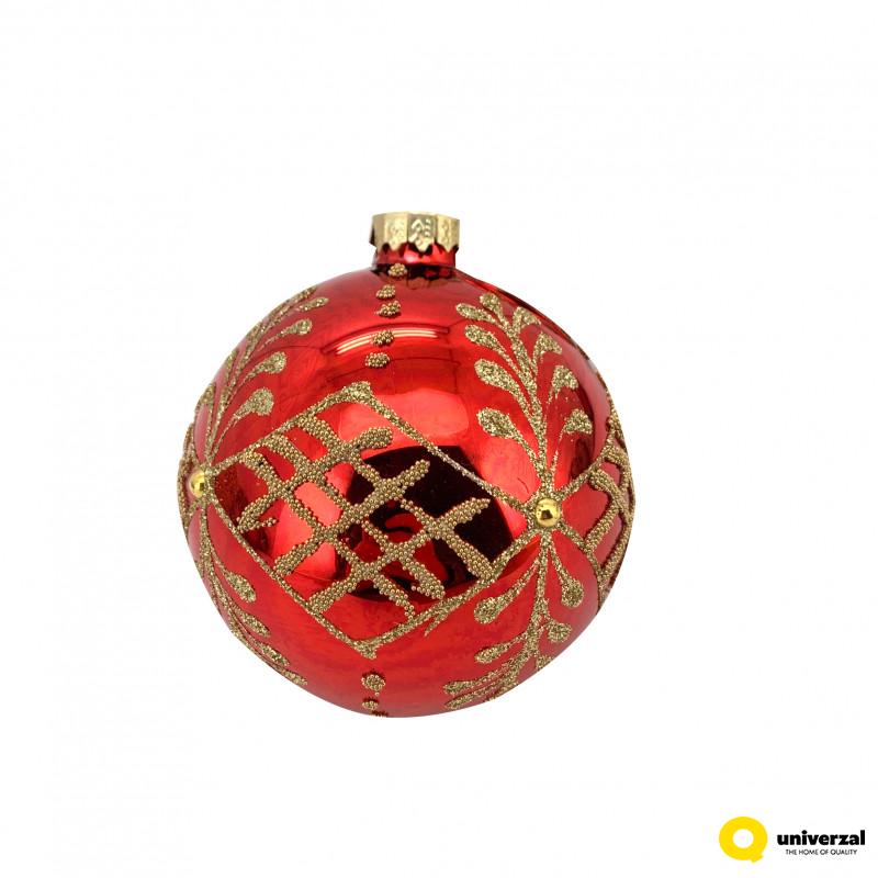KUGLA NOVOGODIŠNJA STAKLENA 8CM UNL-10047 