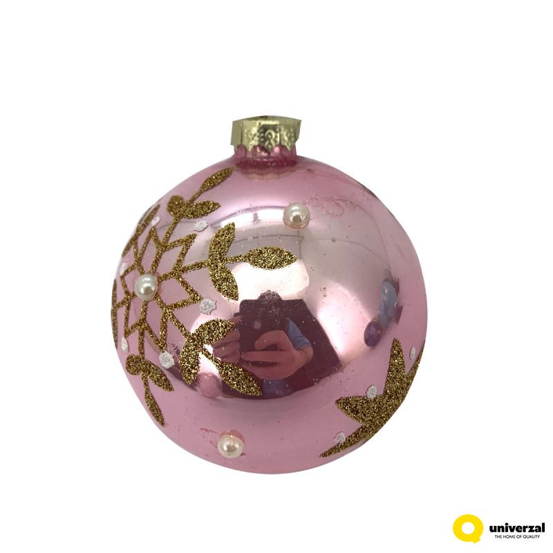 KUGLA NOVOGODIŠNJA STAKLENA 8CM UNL-10048 