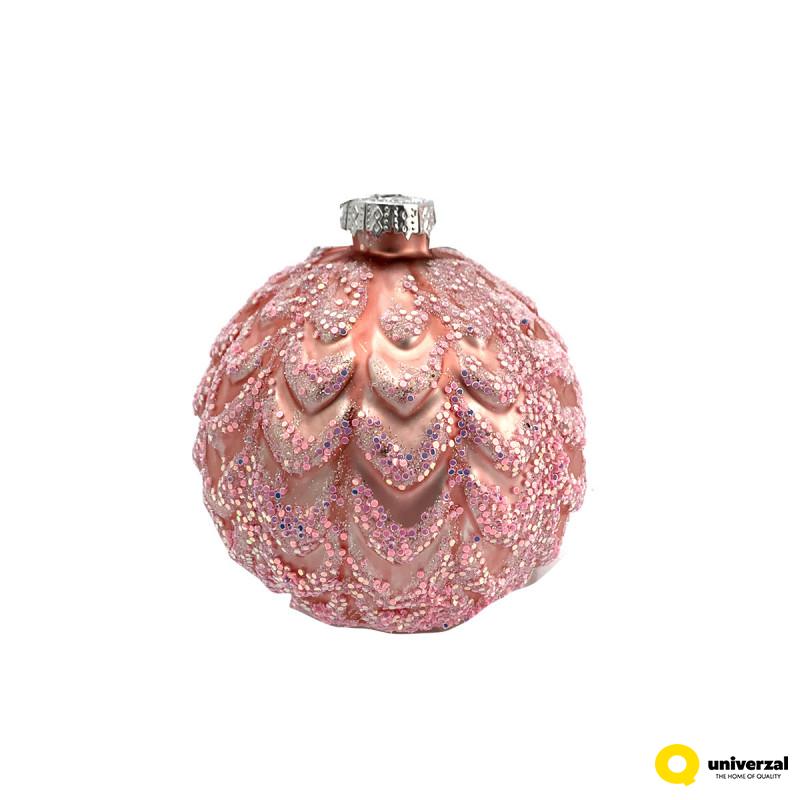 KUGLA NOVOGODIŠNJA STAKLENA 8CM UNL-10051 