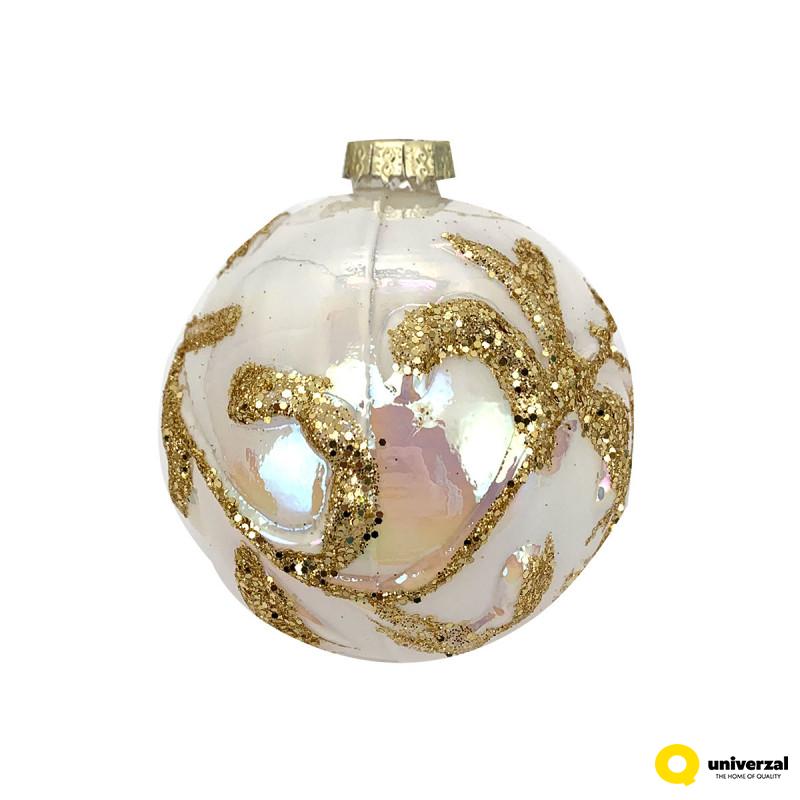 KUGLA NOVOGODIŠNJA STAKLENA 8CM UNL-10060 