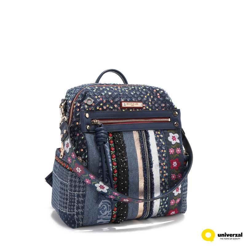 TORBA NICOLE LEE JS17046 DENIM PATCH FW2024 