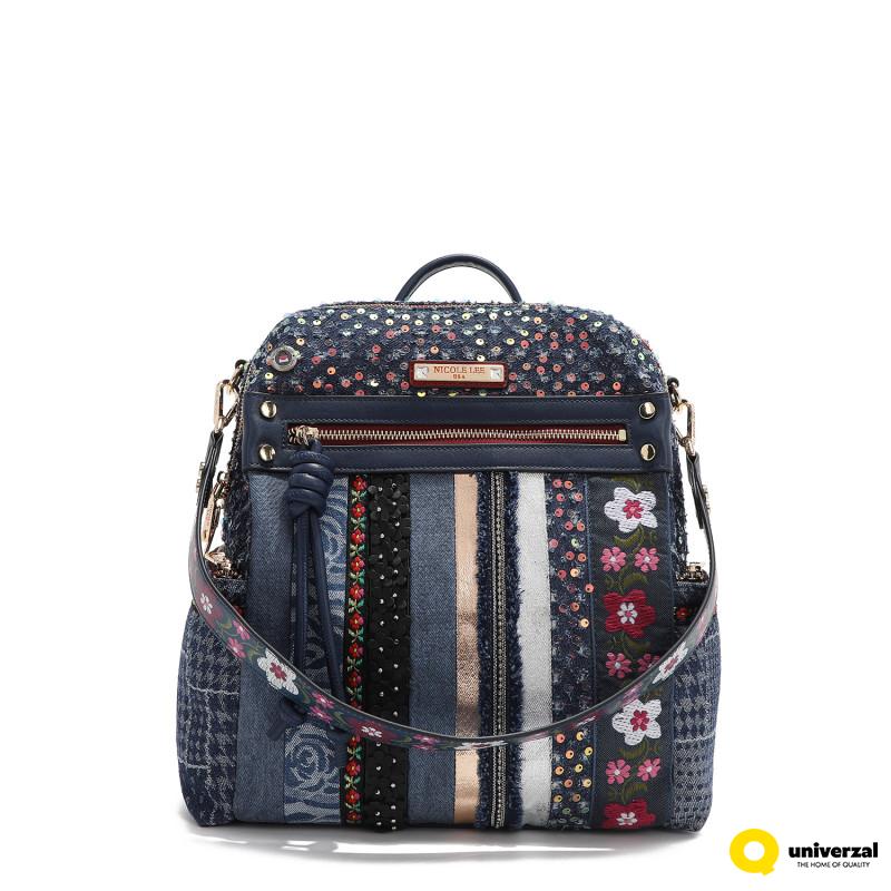 TORBA NICOLE LEE JS17046 DENIM PATCH FW2024 