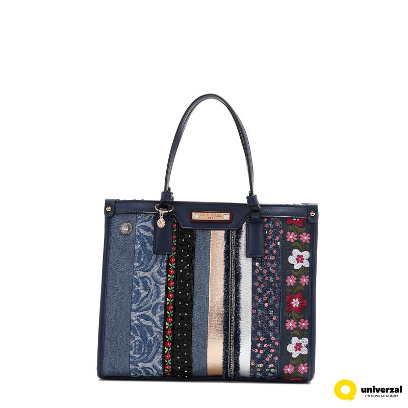 TORBA NICOLE LEE JS17047 DENIM PATCH FW2024 